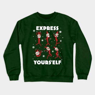 Floopy Dancing Christmas Elf - Express Yours'elf Crewneck Sweatshirt